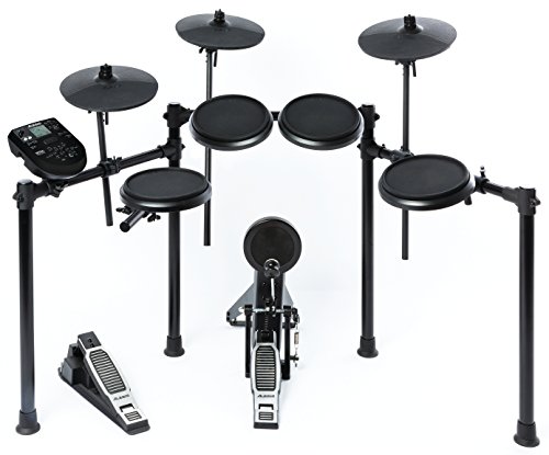 Alesis Nitro Kit, Elektronisches Schlagzeug e-Drum Set mit 8 Drum Pads, dual zone Snare, USB MIDI Drum Modul mit 385 Percussion Sounds, Kick und Hi-Hat Pedalen und Drum Sticks